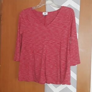 🐙3/4 Sleeve Wide Pleated Womans M Old Navy Top